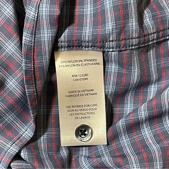 Travis Mathew Quiet-Luxury Micro-Plaid Golf-Core Stretch Shirt Preppy Blue XXL - Picture 7 of 10